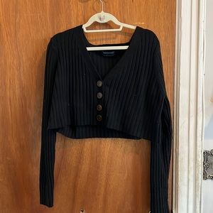 Cropped Black Cardigan